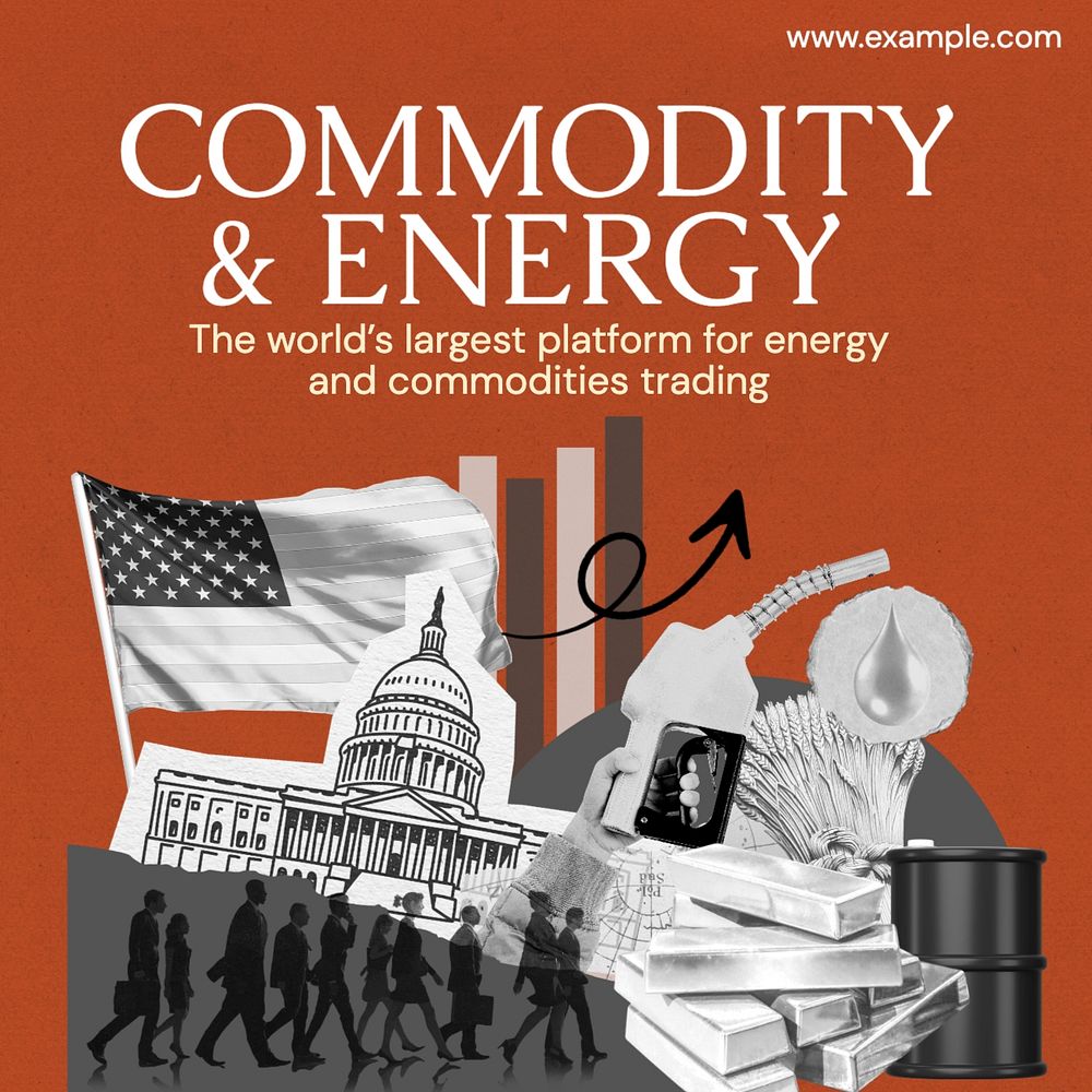 Commodity & energy Instagram post template, editable text