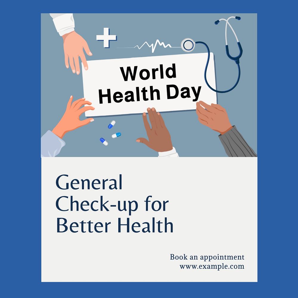 World Health Day Instagram post template, editable text