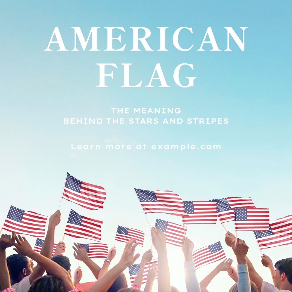 American flag Instagram post template, editable design