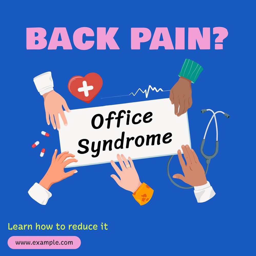 Back pain Instagram post template, editable text