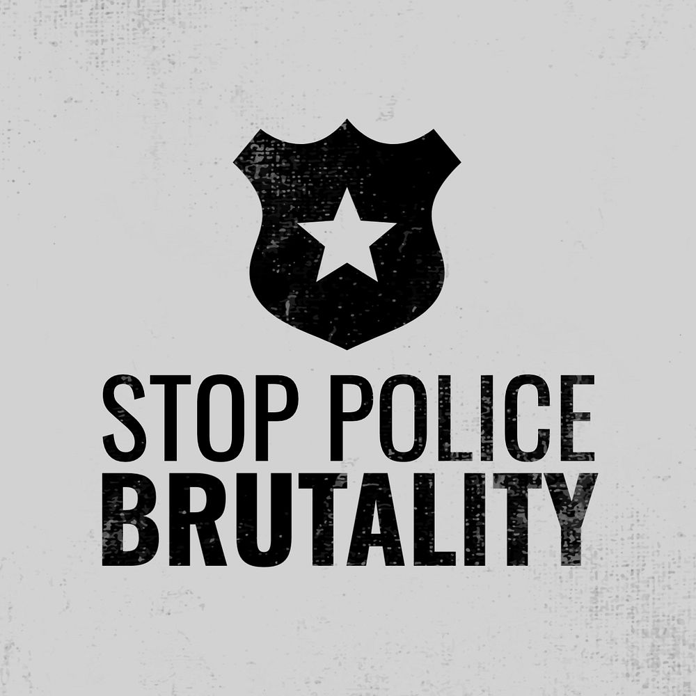 Stop police brutality Instagram post template, editable text