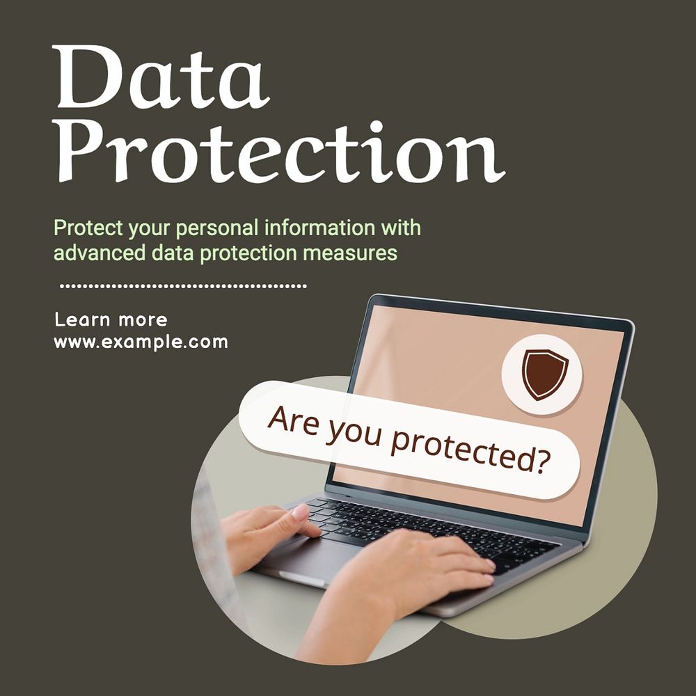 Data protection Instagram post template, editable text