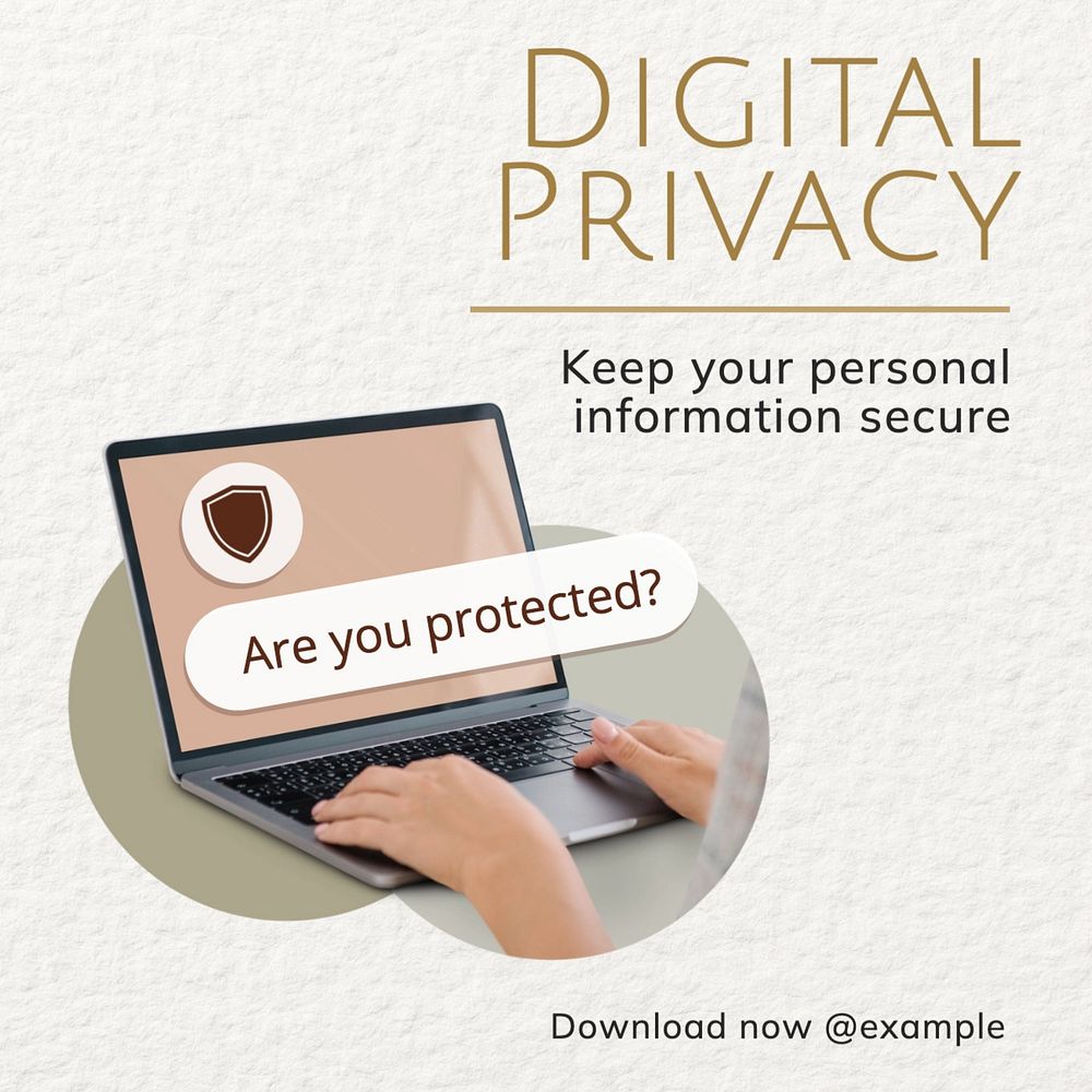 Digital privacy Instagram post template, editable text