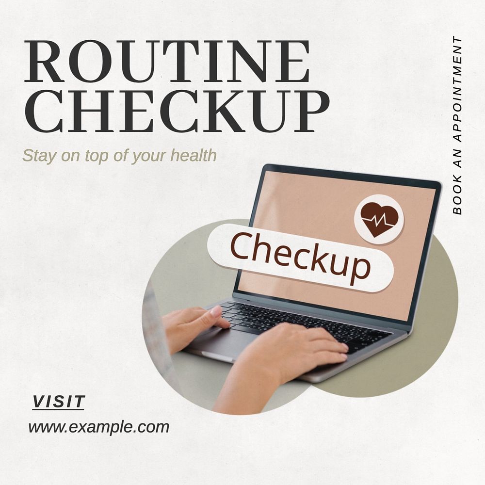 Health checkup Instagram post template, editable text