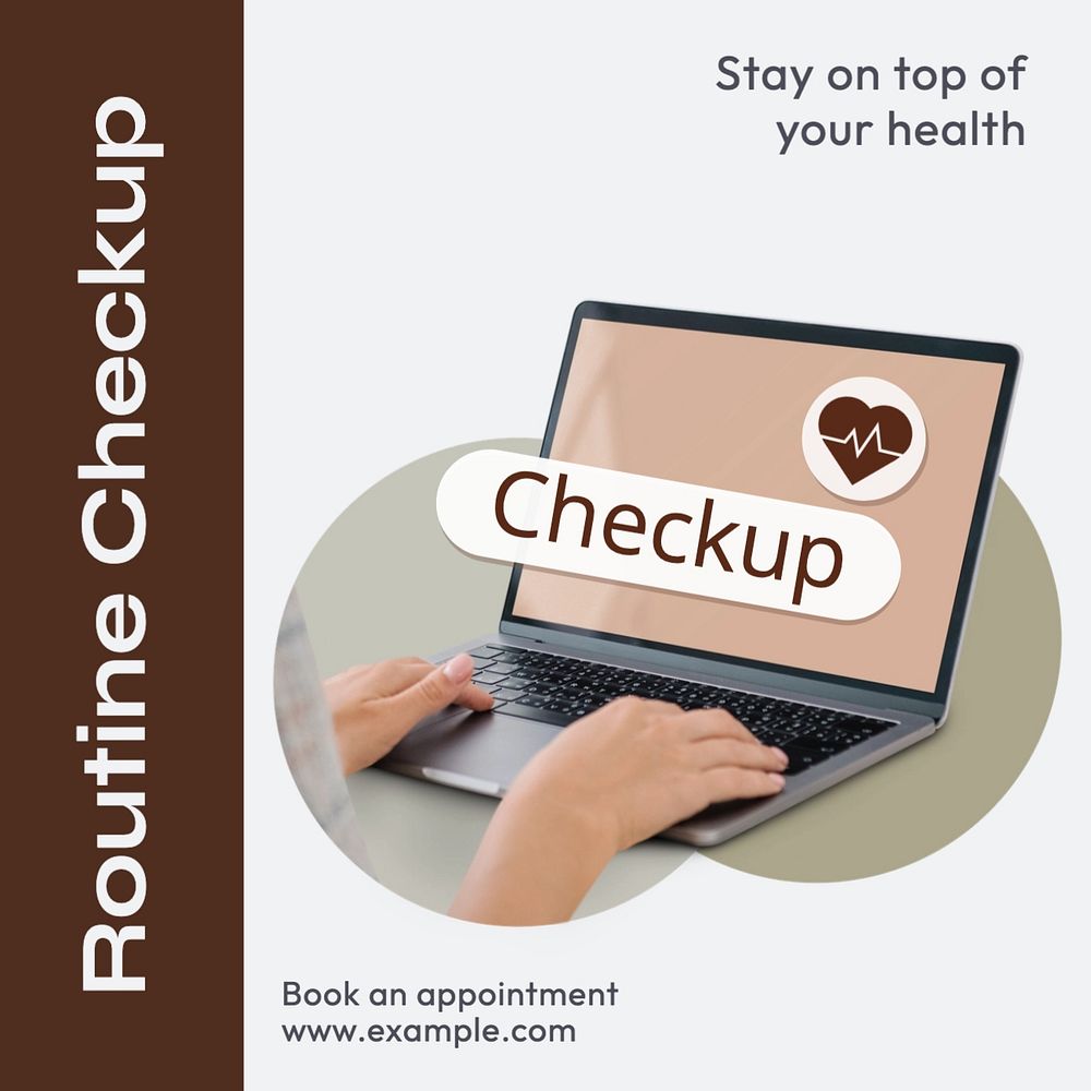 Health checkup Instagram post template, editable text