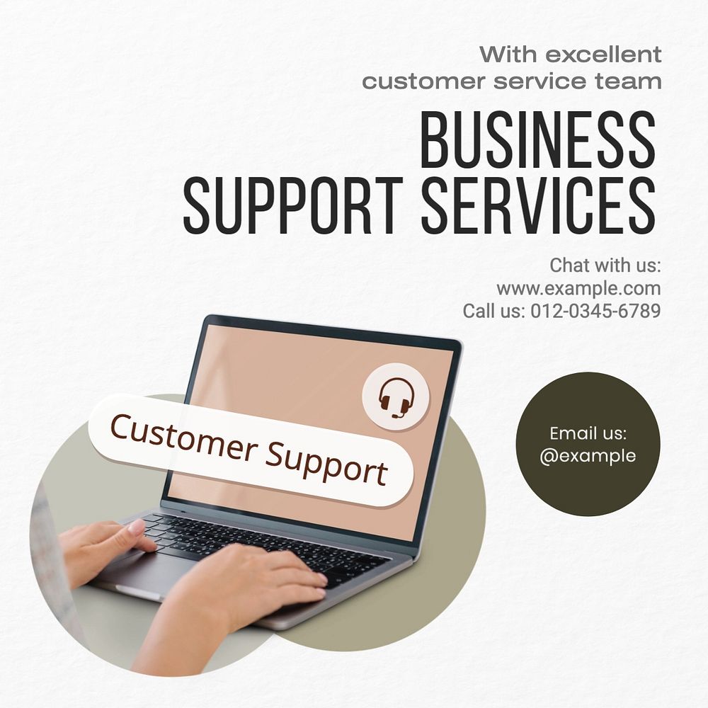 Business support services Instagram post template, editable text