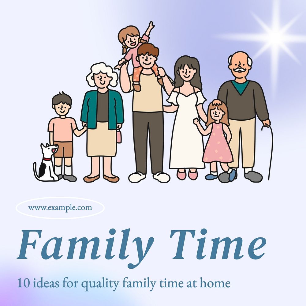 Family time Instagram post template, editable text