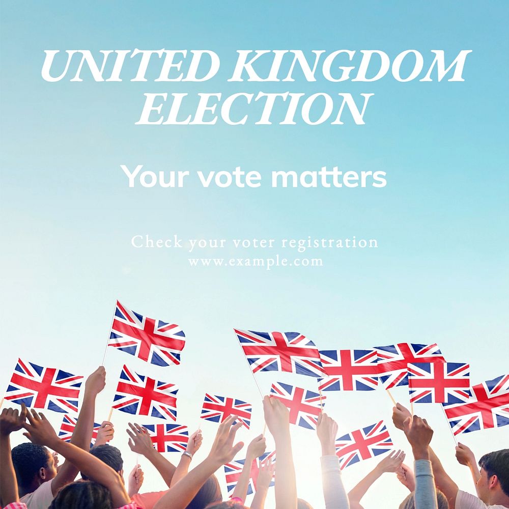 United kingdom election Instagram post template, editable design