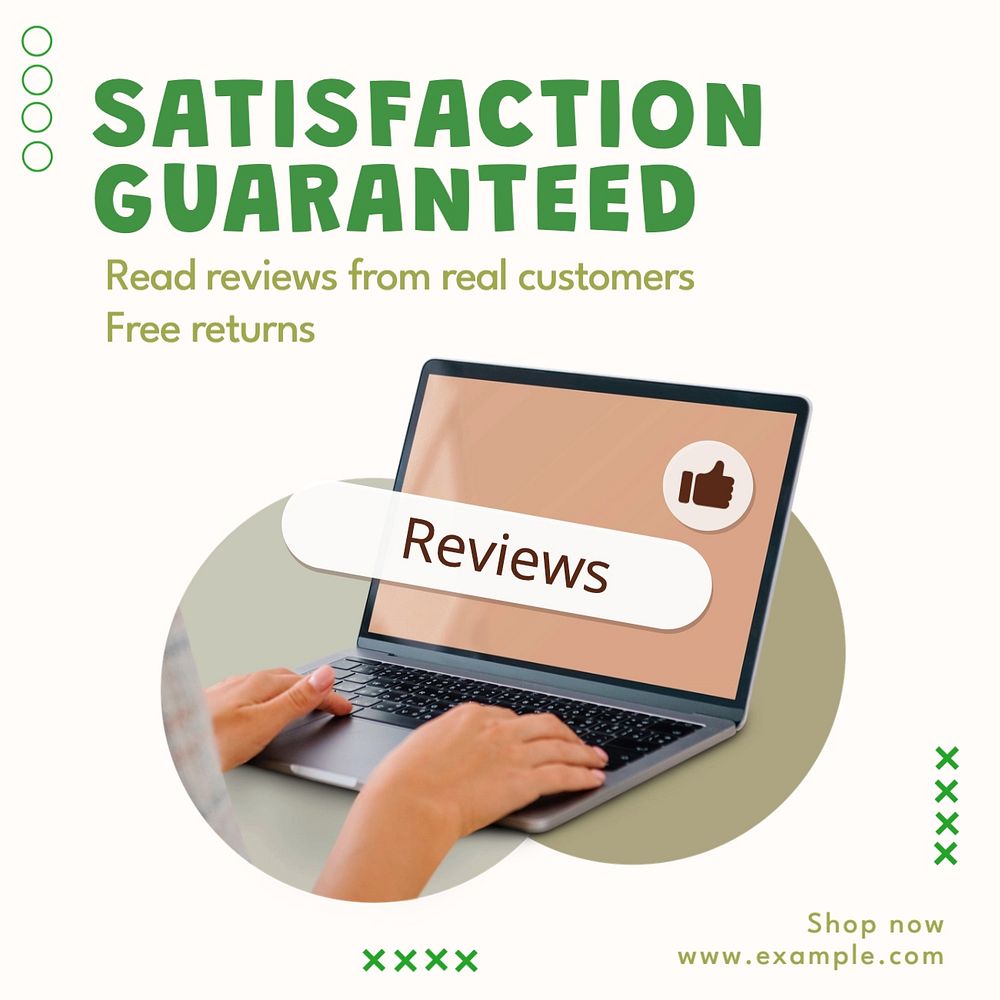 Satisfaction guaranteed Instagram post template, editable text