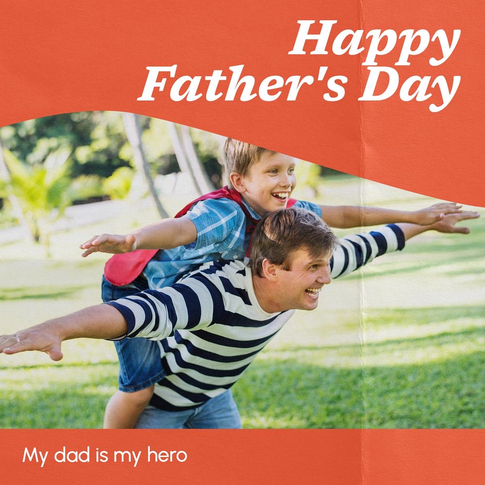 Happy father's day Instagram post template, editable text