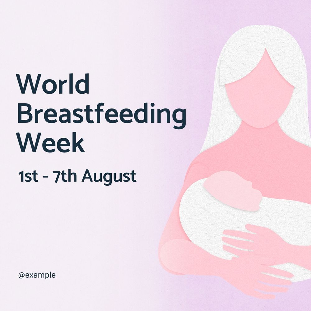 World Breastfeeding Week Instagram post template, editable text