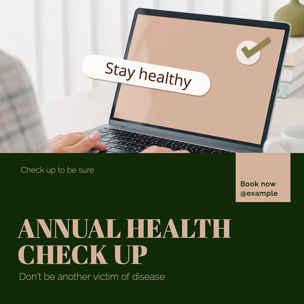 Health check up Instagram post template, editable design