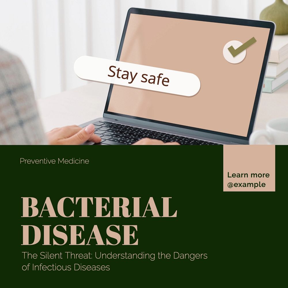 Bacterial disease Instagram post template, editable design