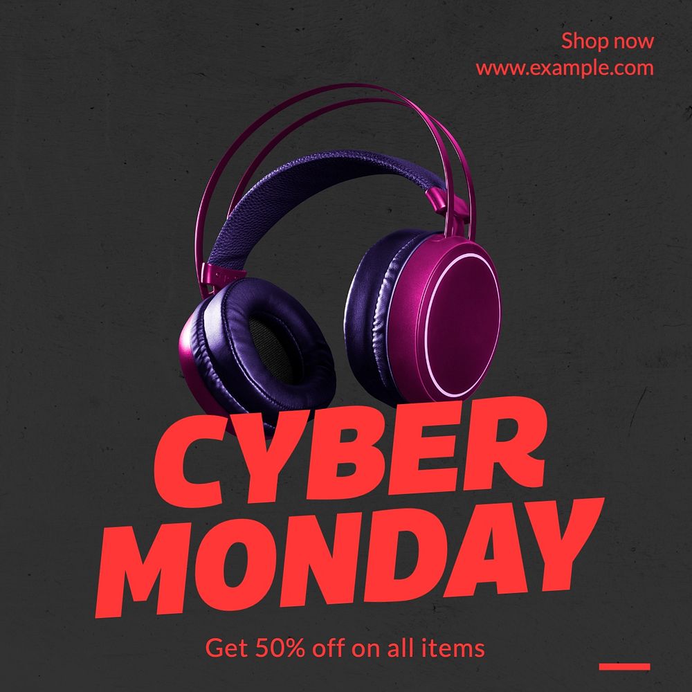 Cyber Monday Instagram post template, editable text