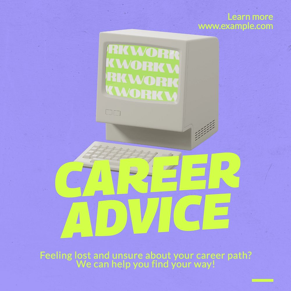 Careers advice Instagram post template, editable text