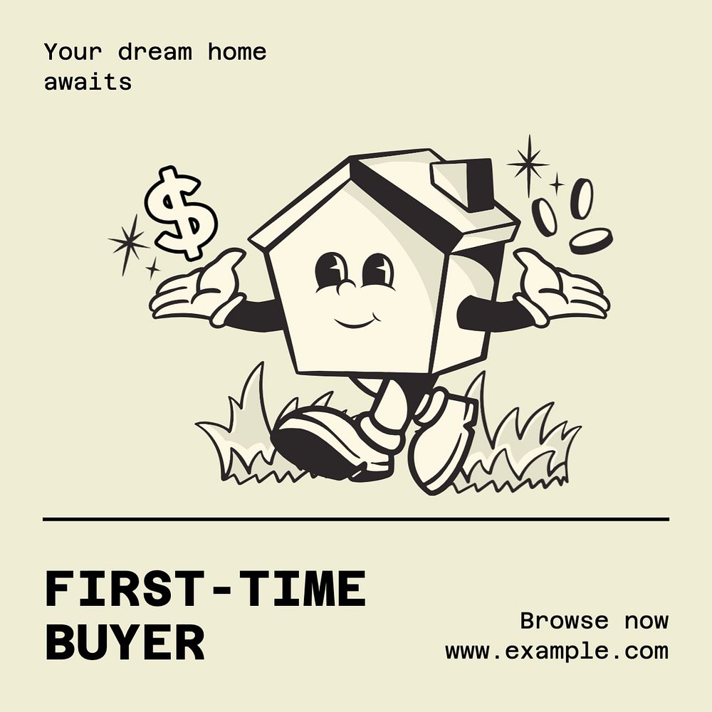 First-time buyer Facebook post template, editable design