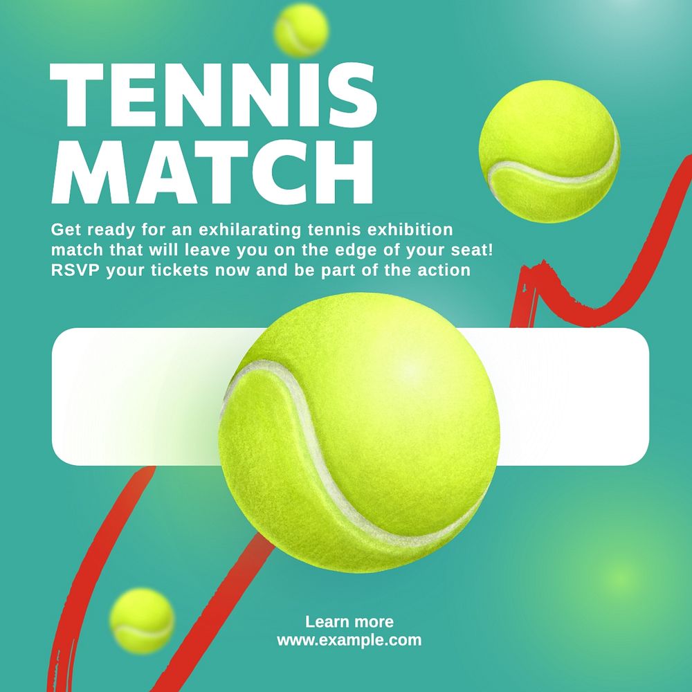 Tennis match Facebook post template, editable design