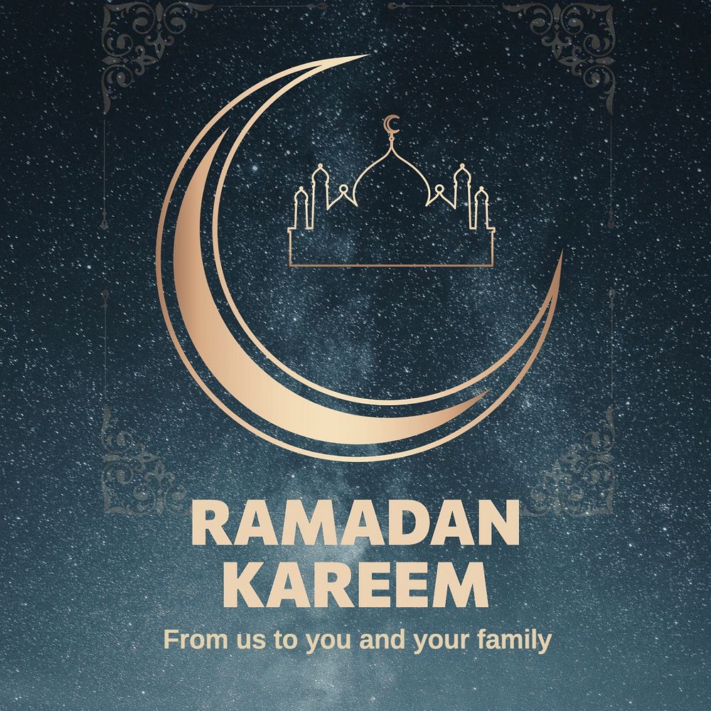 Ramadan Kareem Facebook post template, editable design