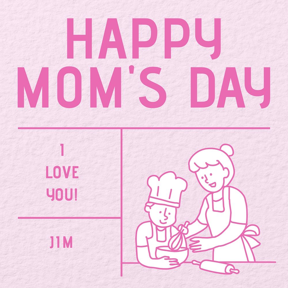 Happy mom's day Instagram post template, editable design