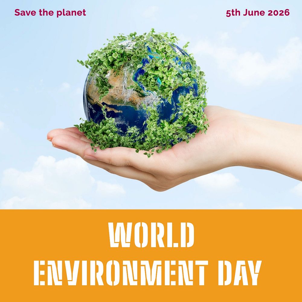 World environment day Instagram post template, editable design