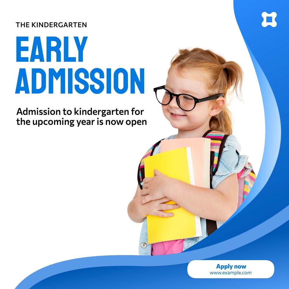 Early admission Instagram post template, editable text