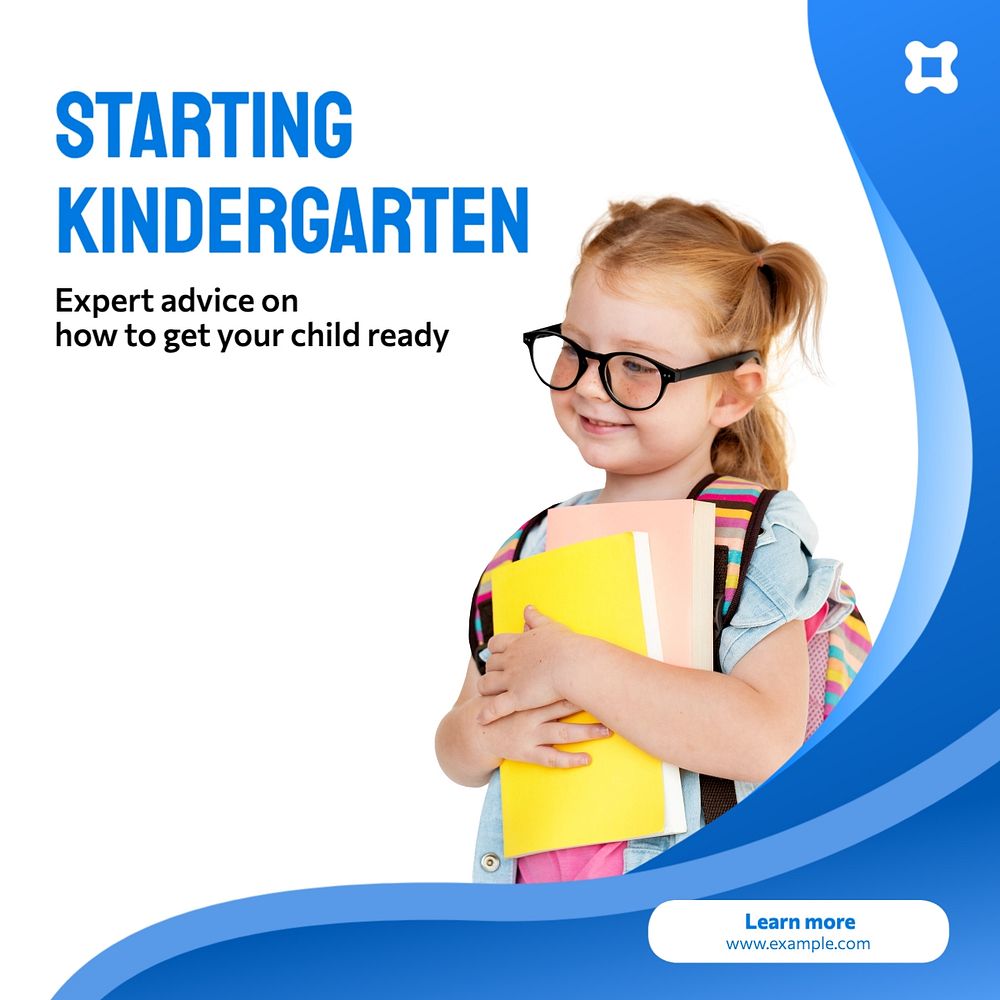 Starting kindergarten Instagram post template, editable text