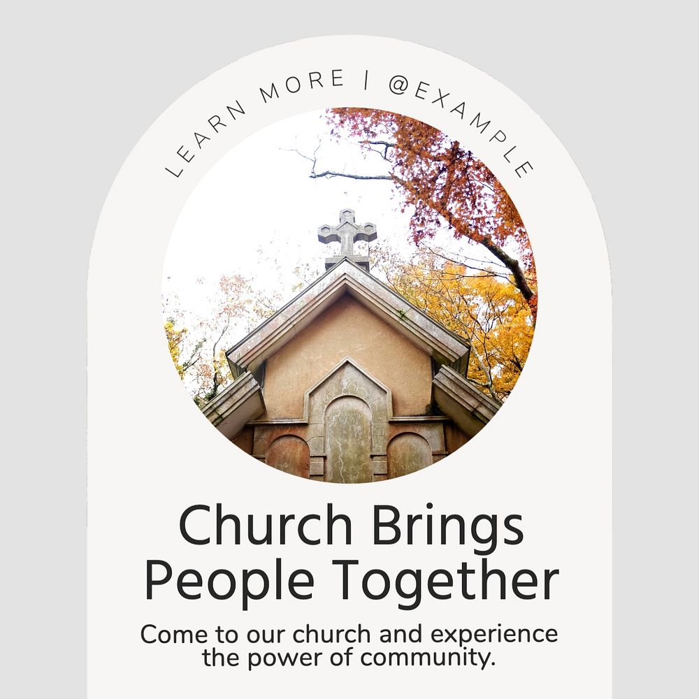 Churches Instagram post template, editable text