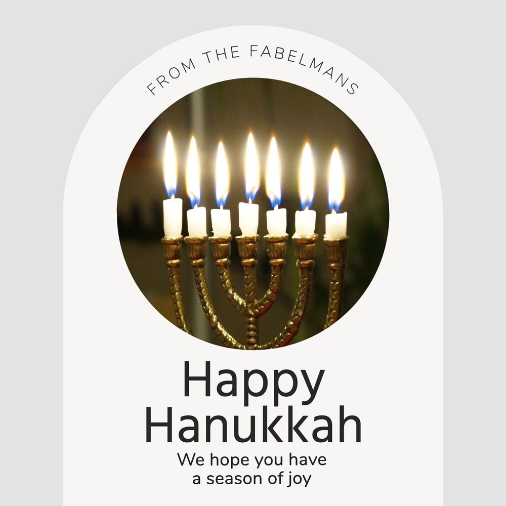 Happy Hanukkah Instagram post template, editable text