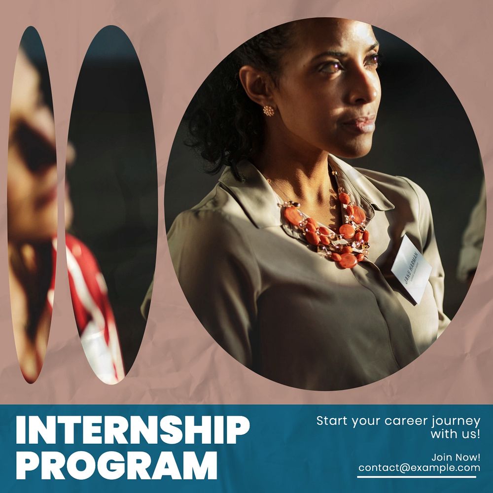 Internship program Instagram post template, editable design