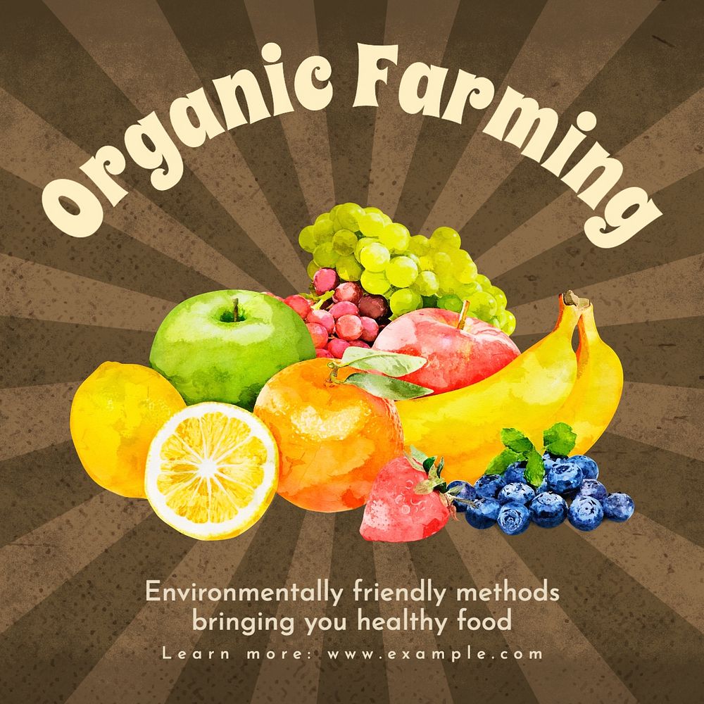 Organic farming Instagram post template, editable text