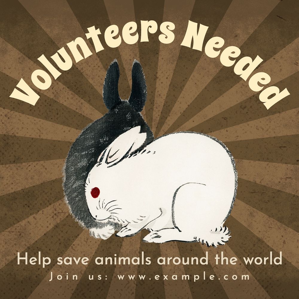 Volunteers needed Instagram post template, editable text