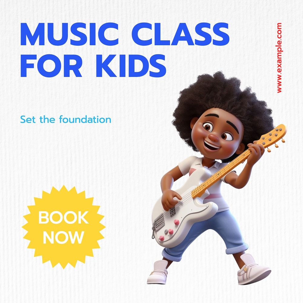 Music class Instagram post template, editable text