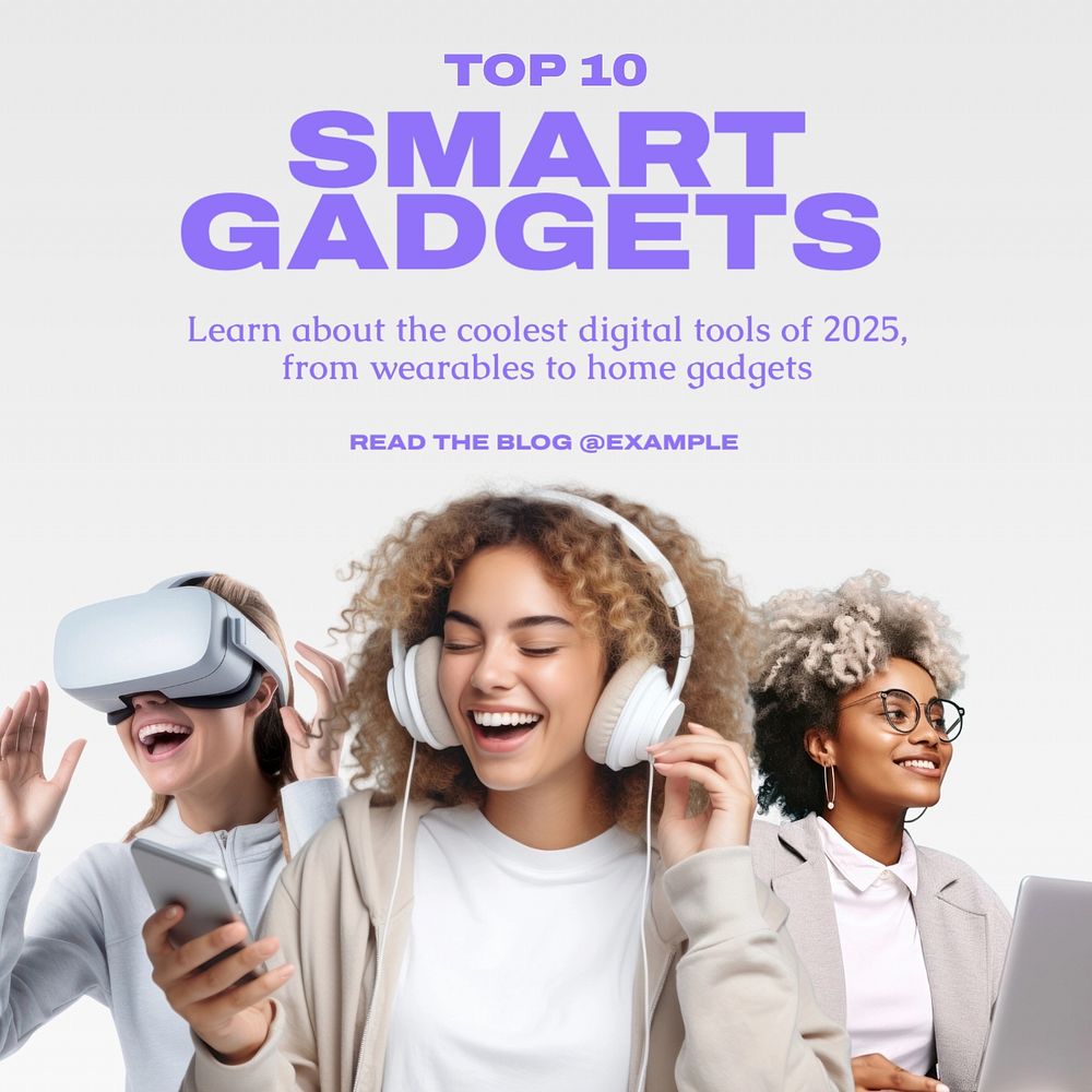 Smart gadgets Instagram post template, editable text