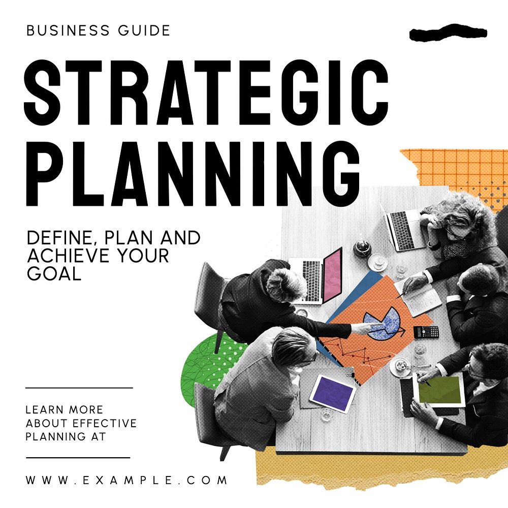 Strategic planning Facebook post template, editable design