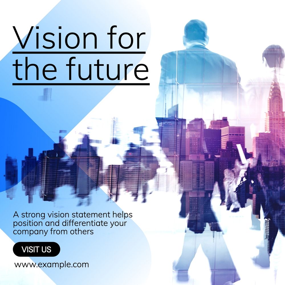 Vision for the future Instagram post template, editable text