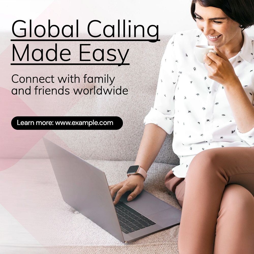 Global calling Instagram post template, editable text