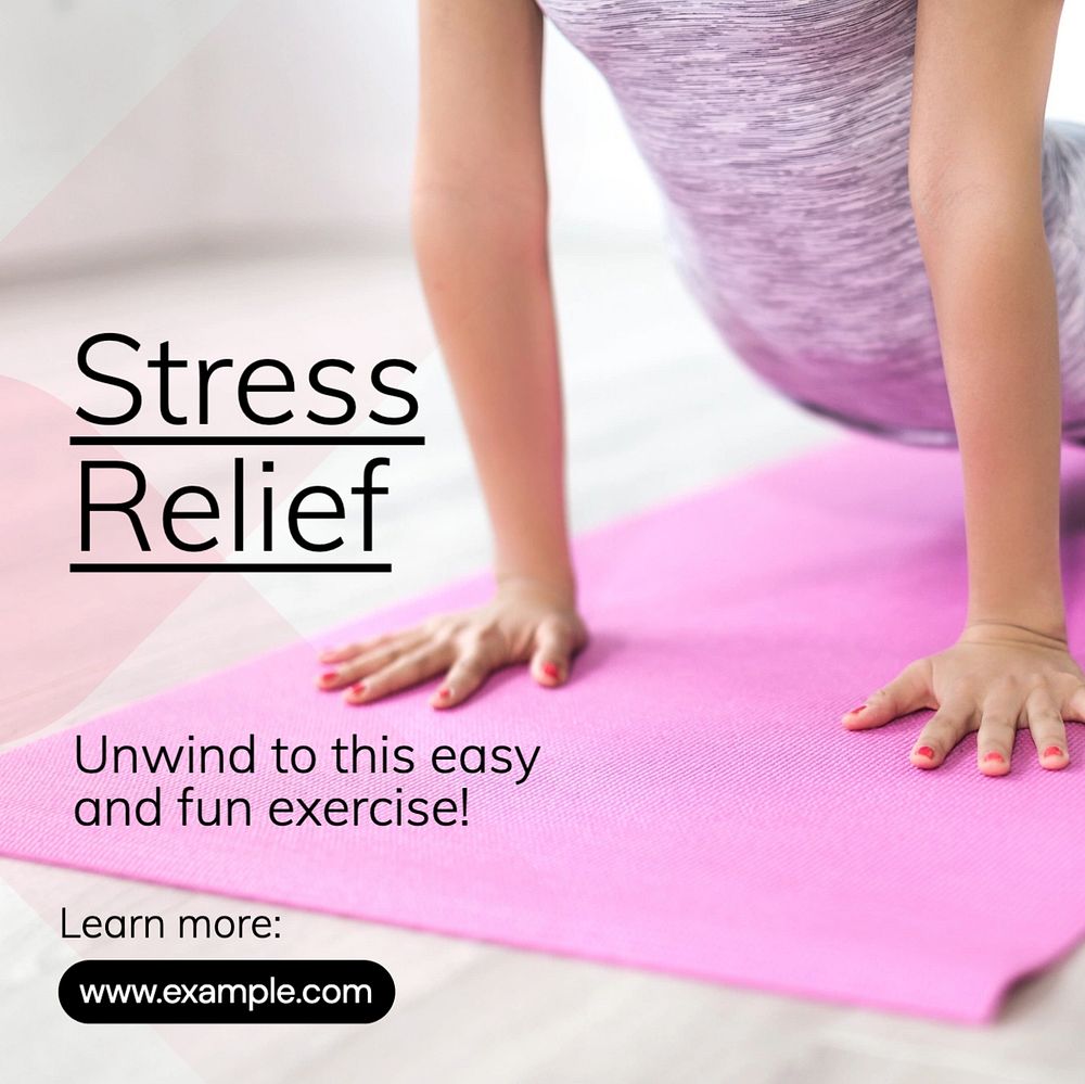 Stress relief Instagram post template, editable text