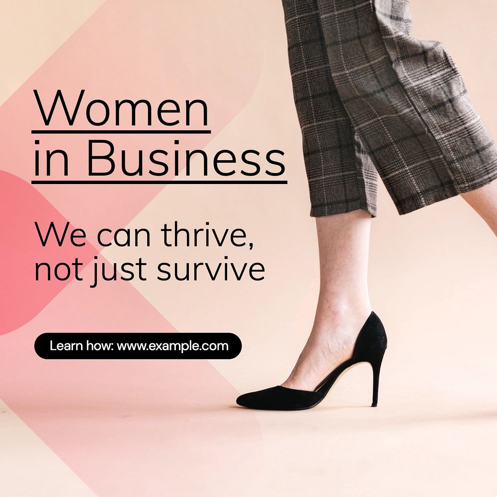 Women in business Instagram post template, editable text