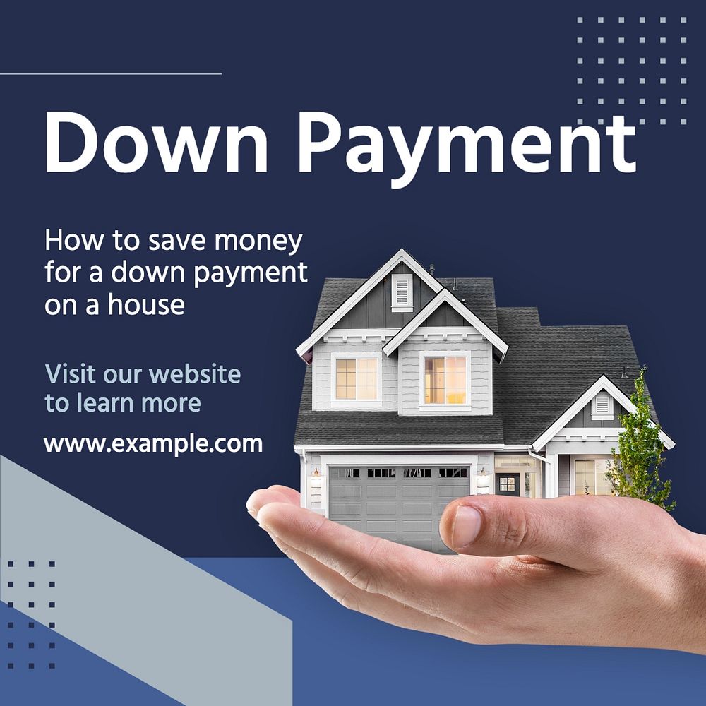 Down payment Instagram post template, editable text