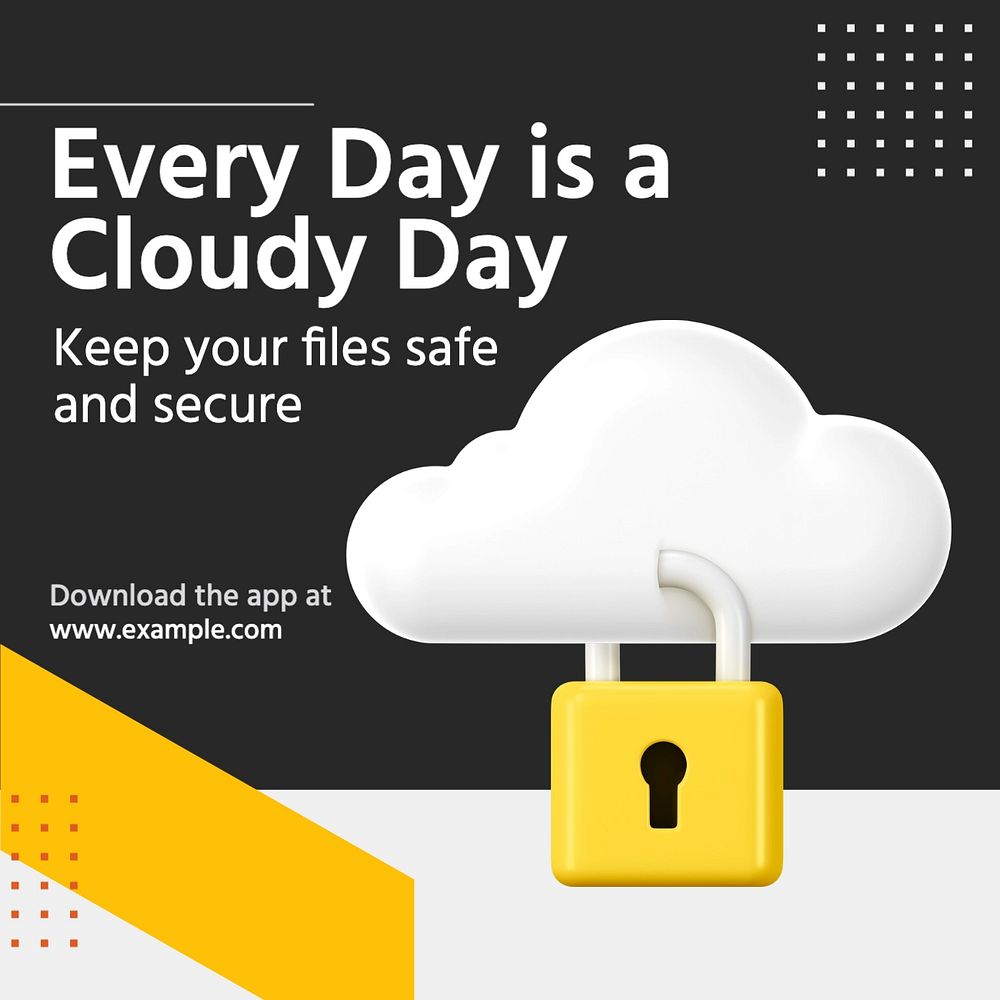 Cloud app Instagram post template, editable text