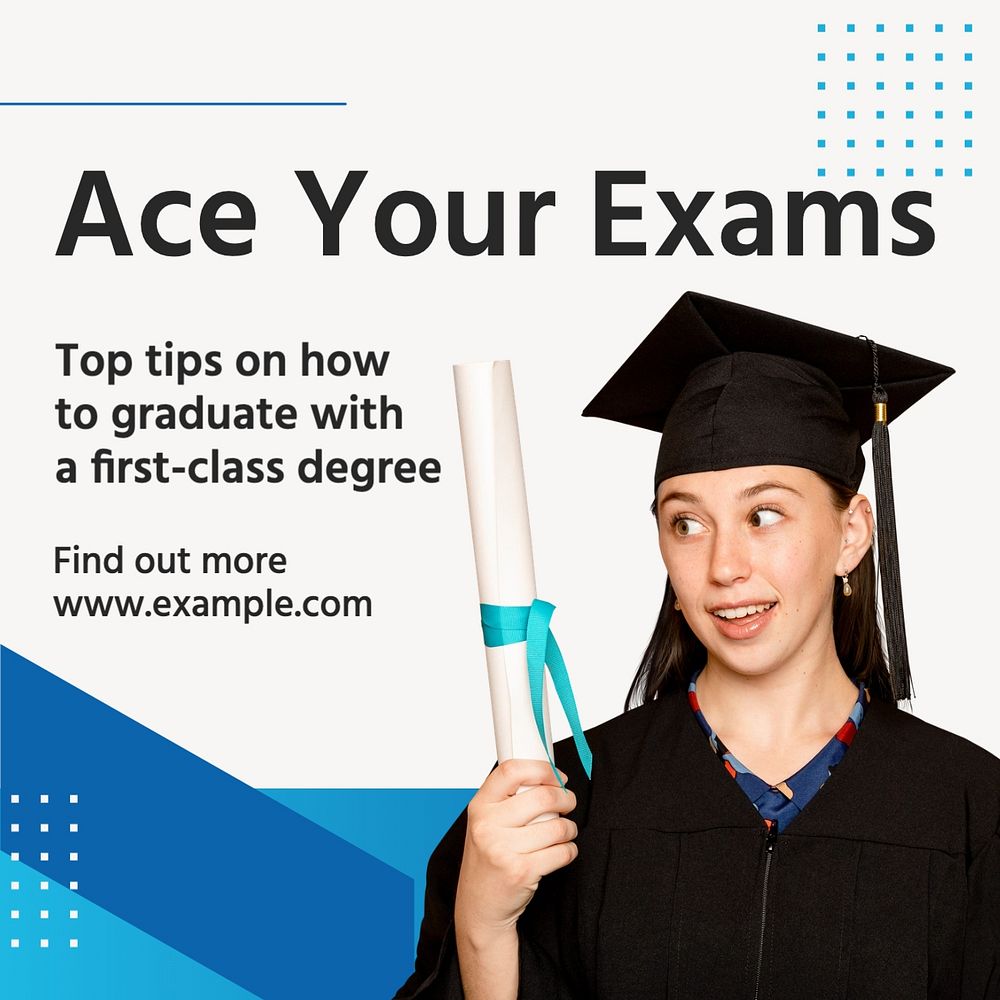 First class graduates Instagram post template, editable text