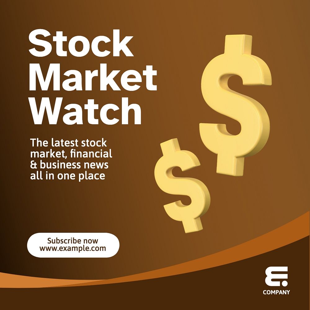 Stock Market Watch Instagram post template, editable social media design