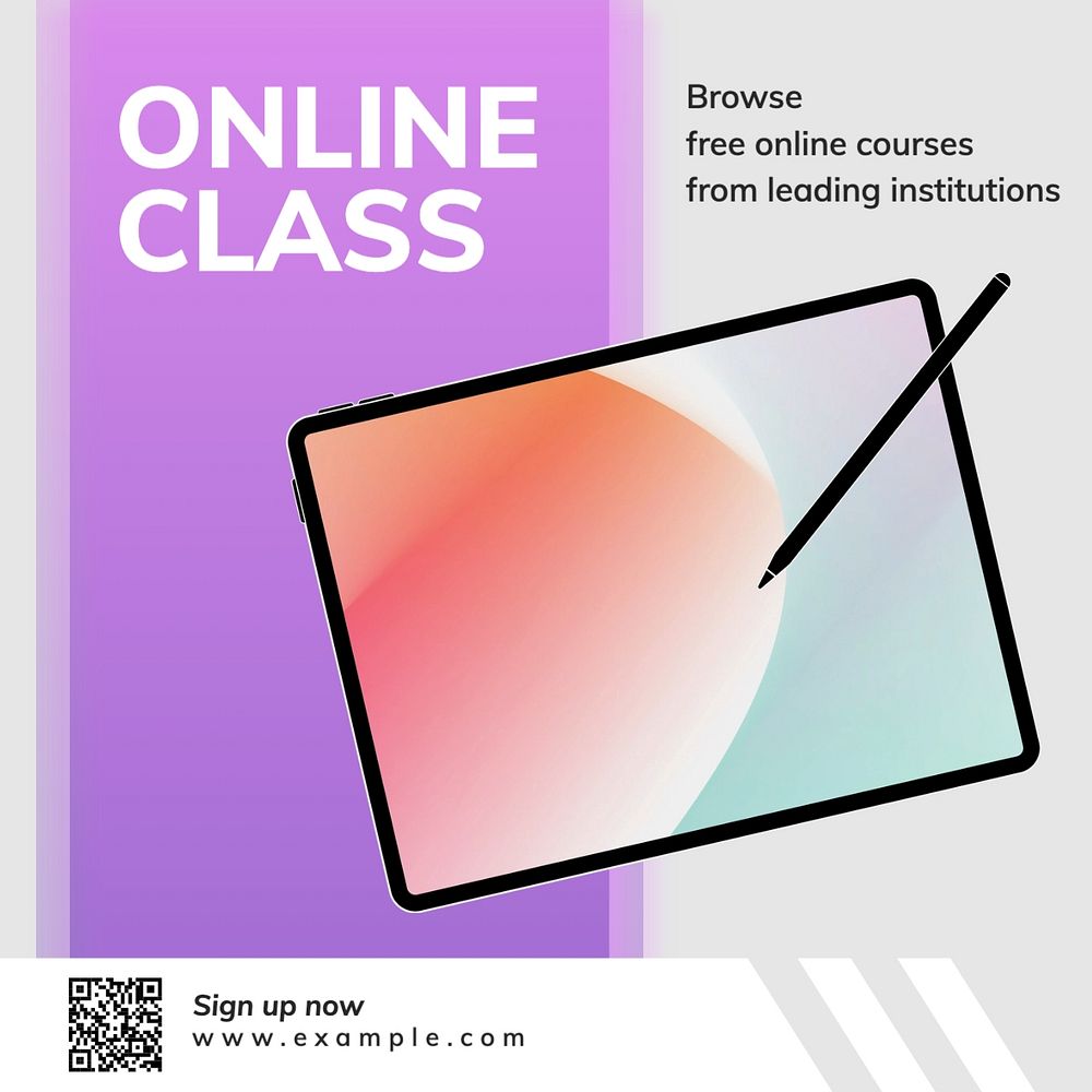 Online class Instagram post template, editable text