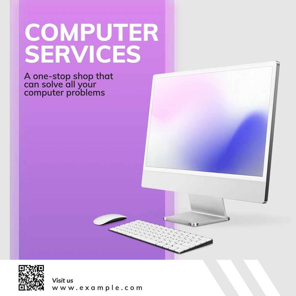 Computer services Facebook post template, editable design