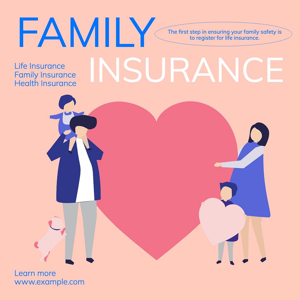 Family insurance Instagram post template