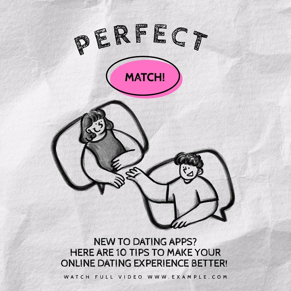 Dating tips Instagram post template, editable design