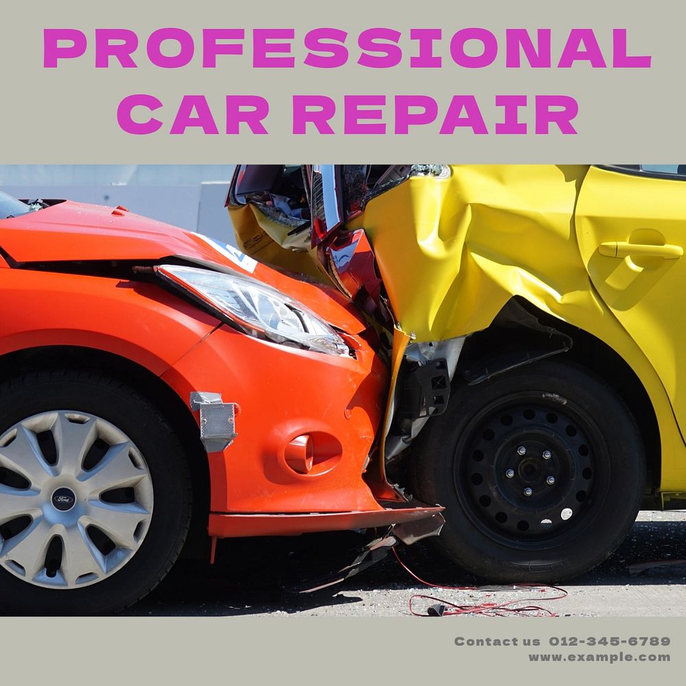 Professional car repair Instagram post template, editable design