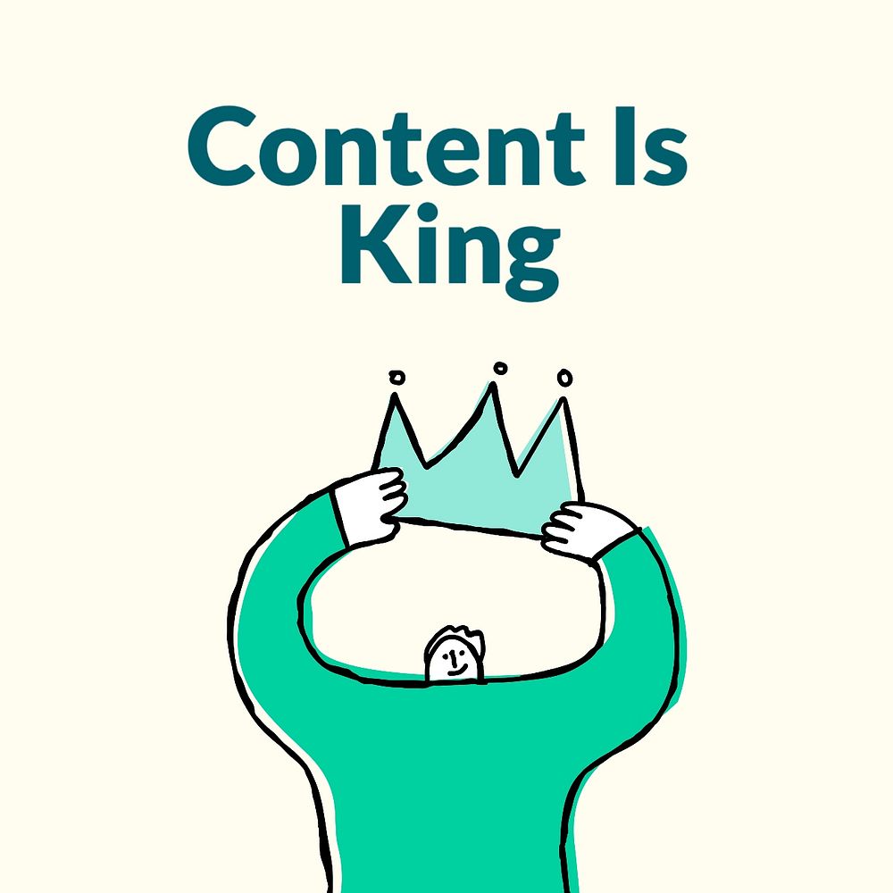 Content is king Facebook post template, editable design