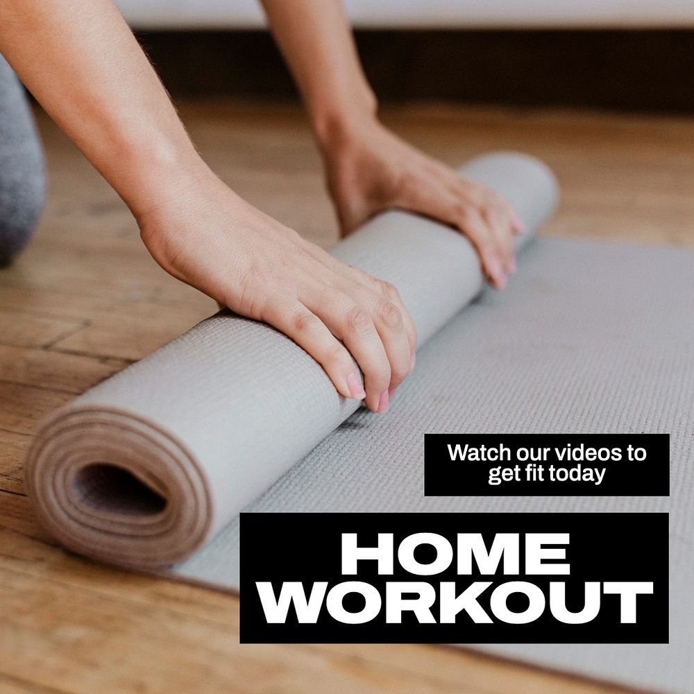 Home workout videos Instagram post template