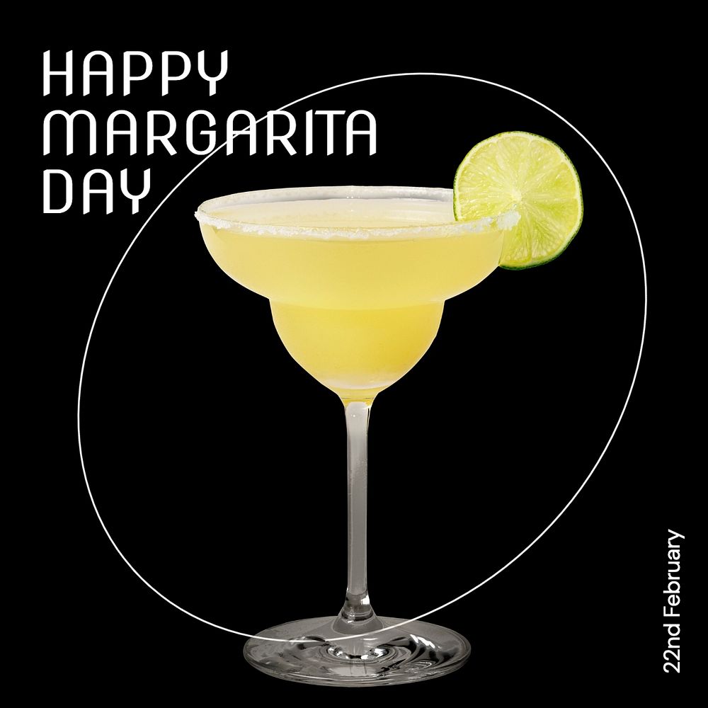 Margarita day Instagram post template, editable text